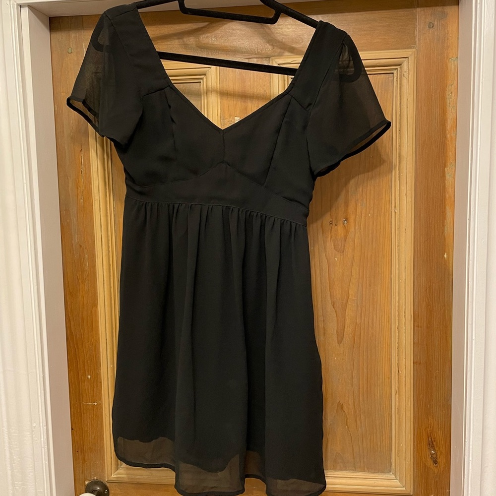 Mini sheer black dress